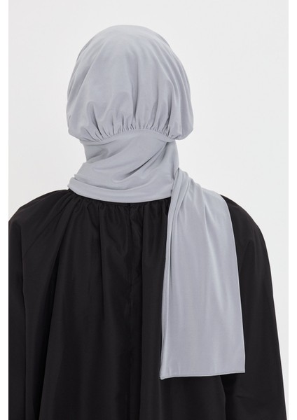 Gri Pratik Hazır Geçmeli Tesettür Bone Sandy Boyunluklu Çıtçıtlı 2505_15 fırsatları