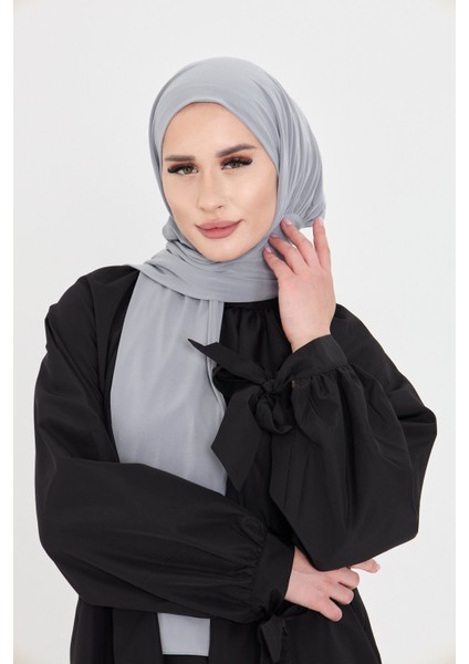 Gri Pratik Hazır Geçmeli Tesettür Bone Sandy Boyunluklu Çıtçıtlı 2505_15