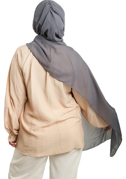 Antrasit Pratik Hazır Geçmeli Bone Şal Şifon Düz 2506_25 indirimleri