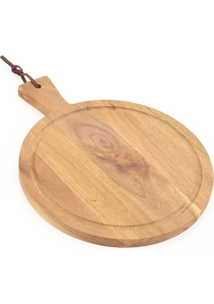 Akasya Yuvarlak Kesme Tahtası - Kahverengi - 32X25X1,5 cm modelleri