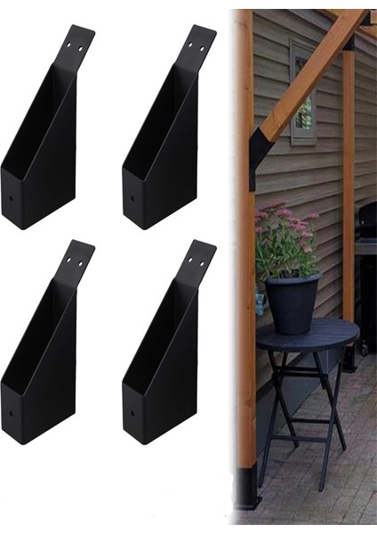 Benlinewood Pergalo 45 Derece Köşe Destek Bağlantı Ekipmanları Siyah Renk Mat 80X40X2MM Kapalı ve Açık Alan Kullanım Için modelleri