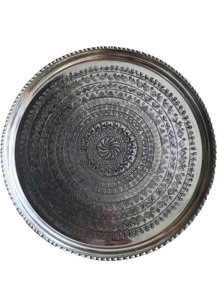 52 cm El Işlemeli Otantik Desenli Kalın Urfa Bakır Tepsi - KALAYLI-TPS448 fiyatları
