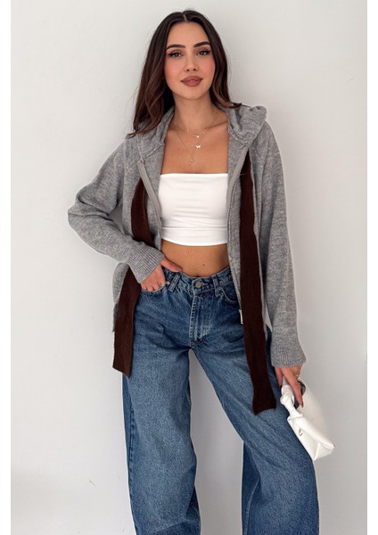 Kadın Fermuarlı Fiyonk Detaylı Triko Ceket – Pointed Hem Tasarım indirimleri