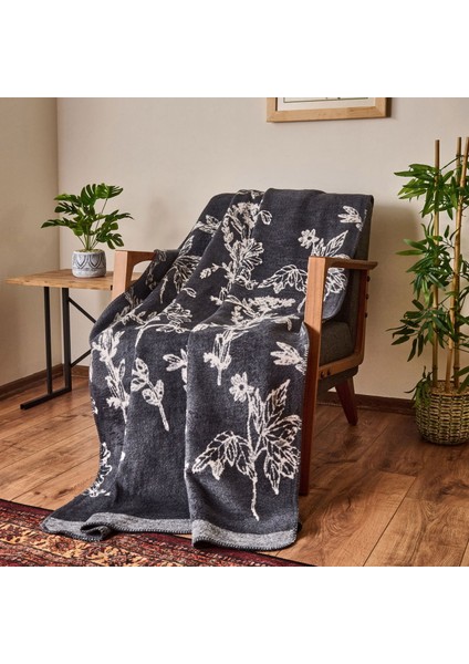Soft Davi Pamuklu Tv Battaniyesi - Ekru / Antrasit - 130X170 cm fiyatları