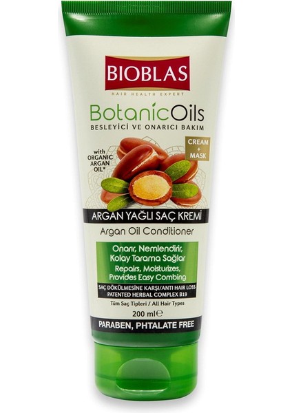 2 Adet Bioblas Botanic Oils Saç Kremi Maske 200 ml Argan fiyatları