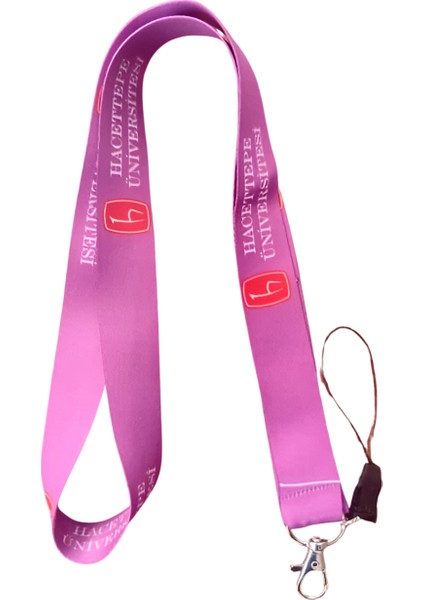 Mor Beyaz Hacettepe Üniversitesi Boyun Askı Ipi ve Telefon Askısı + Kartlık