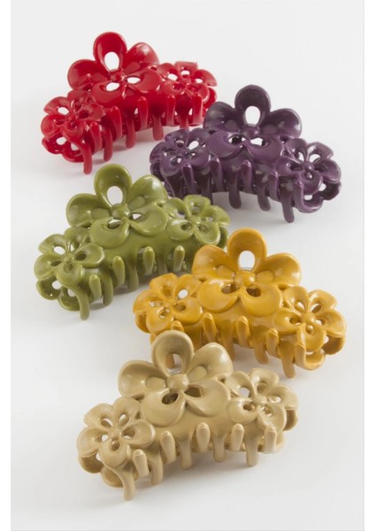 Çiçek Renkli Mandal Toka 8 cm