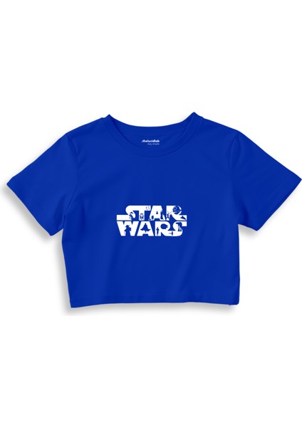 Star Wars Crop Tişört - Mavi