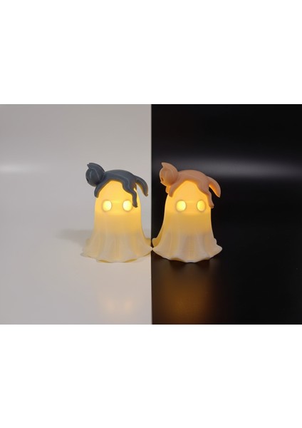 Js 3ddreams Hayalet Kedi Tealight Lamba - 2 Li