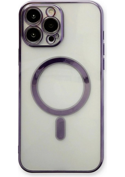 iPhone 13 Pro Max Kılıf Magneticsafe Lazer Silikon - Mor fiyatları