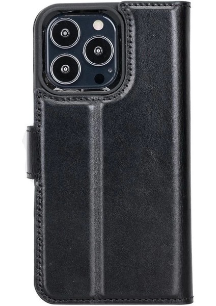 Apple iPhone 13 Pro Uyumlu Deri Cüzdanlı Kılıf Rst1 Siyah fırsatları