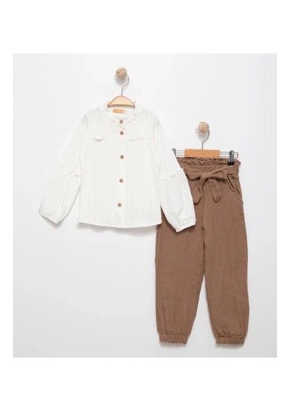 Kız Çocuk Müslin Pantolon Gömlek Ikili Takım