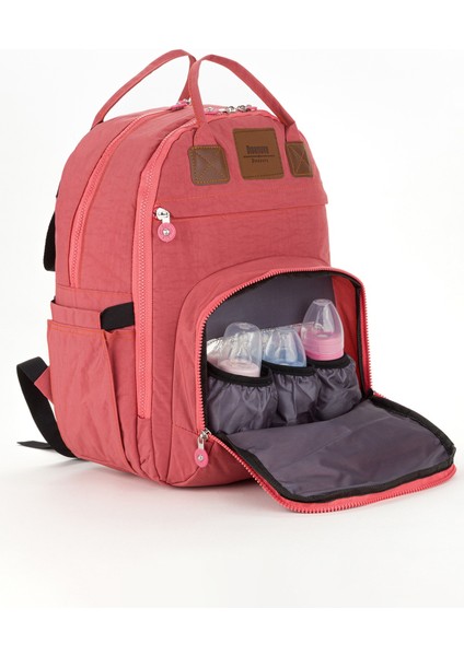 Moyaa Krinkıl Kumaş Anne Bebek Bakım Sırt Çantası Biberon Termos Gözlü Puset Askılı