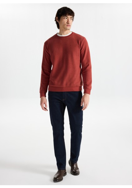 Bisiklet Yaka Kiremit Erkek Sweatshırt M4WM-SWT-1559 fiyatları