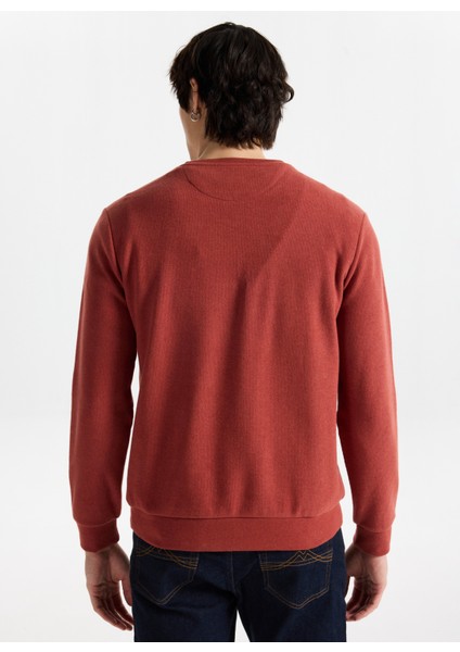 Bisiklet Yaka Kiremit Erkek Sweatshırt M4WM-SWT-1559 indirimleri