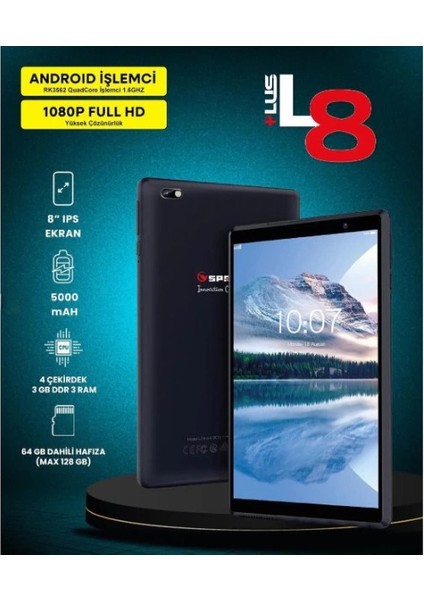 8&quot; IPS Ekran 4 Çekirdek 3GB/64GB Tablet Pc fiyatları