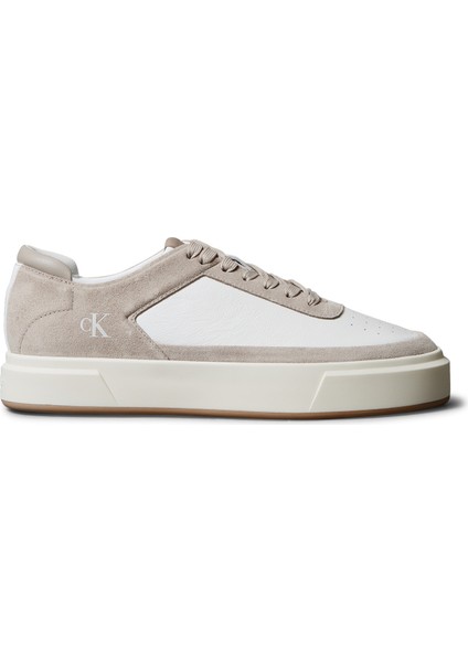 Beyaz - Krem Erkek Sneaker Basket Cupsole Laceup Lth-Su