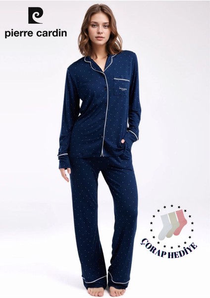 Kadın Giyim Viskon Kutulu & Lisanslı Gömlek Pijama Takımı L1.PC.8986.001
