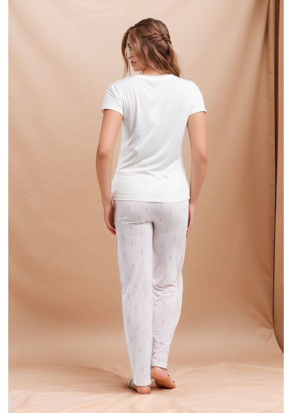 Kadın Giyim Beş Düğmeli Kısa Kollu & Alt Hamile Pijama Takımı LL.AR01.NE00.TT05 fırsatları