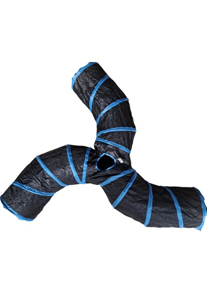 3 Yollu Katlanabilir Kedi Tüneli – Etkileşimli Oyun, Saklambaç & Egzersiz Oyuncağı