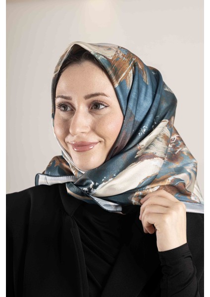 Dijital Kristal Desenli Eşarp 95x95 – Pastel Desen-3