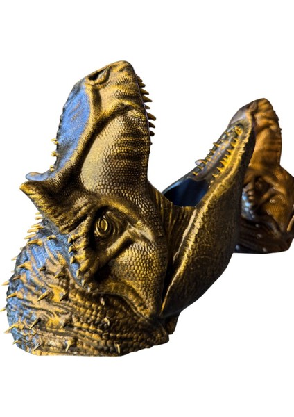 Dinazor Figürlü Şaraplık - El Işçiliği ile Boyama (Altın) modelleri