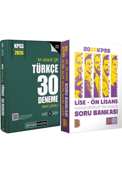 2026 Kpss Lise Ön Lisans Tüm Dersler Soru - 2026 Kpss Türkçe 30 Deneme Çözümlü