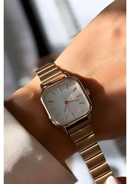 Kare Minimal Zarif Kol Saati & Gold Klasik Saat, Vintage Kadın Saat