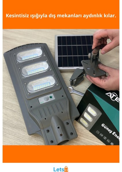 Güneş Enerjili Dayanıklı Sokak Lambası 120W Kablosuz Bahçe Aydınlatma fiyatları