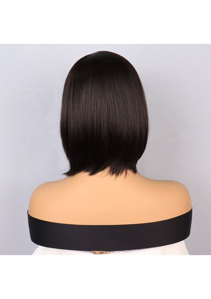 Kahverengi Kısa Balköpüğü Işıltılı Yan Tül Peruk fırsatları