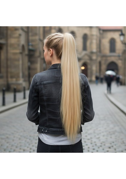 Tokalı Düz At Kuyruğu / Kumral Beyaz Platin Röfleli