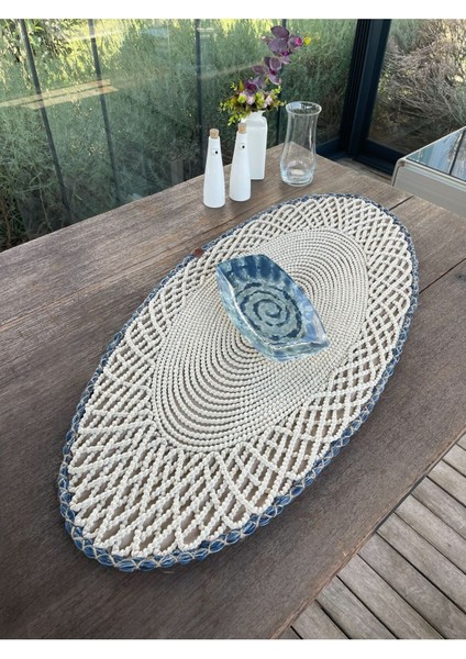 Tekstil Runner - 1 Adet - 110 x 55 cm Beyaz