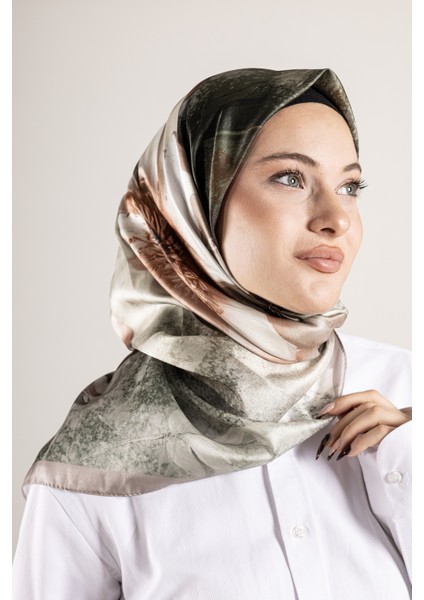 Dijital Kristal Desenli Eşarp 95x95 – Pastel Desen-4