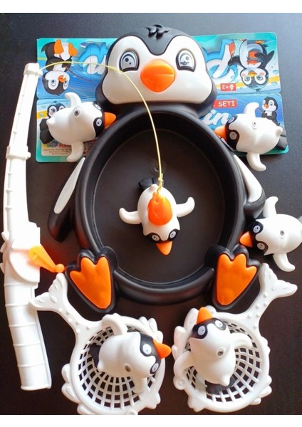 Penguen Yakalama Oyunu 10 Parça Mıknatıslı Balık Olta Oyuncak Seti - Havuz Banyo Oyuncağı modelleri