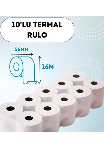 56MM*16MM10'LU Termal Pos Rulo (1 Paket)