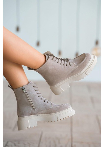 Patrick Kadın Hakiki Deri Süet Postal Bej modelleri