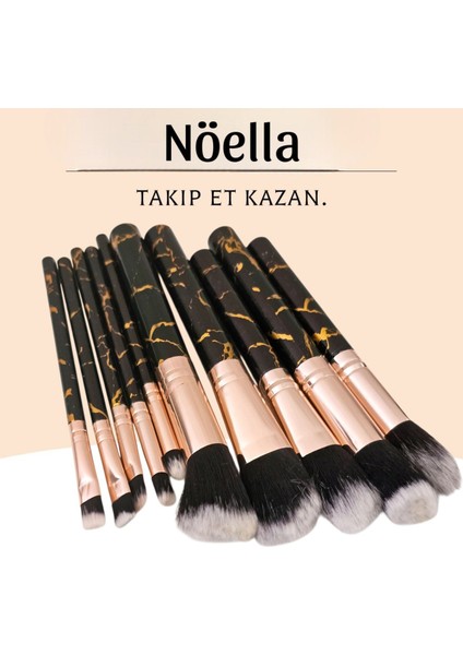 Siyah Desenli 10’lu Profesyonel Makyaj Fırça Seti – Şık Tasarım, Kusursuz Uygulama fırsatları