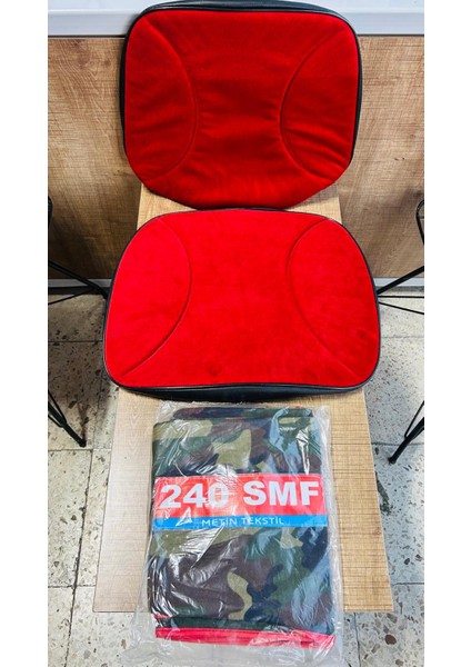 Massey Ferguson 240 Asgari Branda ve Düz Kırmızı Koltuk Kılıfı Takım