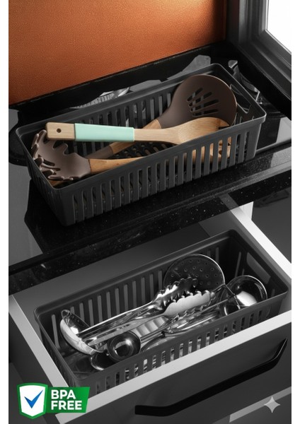 2 Adet Çekmece Içi Bıçaklık & Kaşıklık Organizer Antrasit