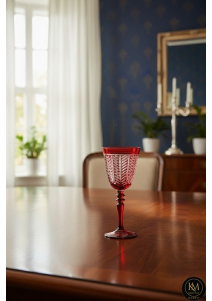 Yaprak Desenli Ayaklı Lüks Bardak