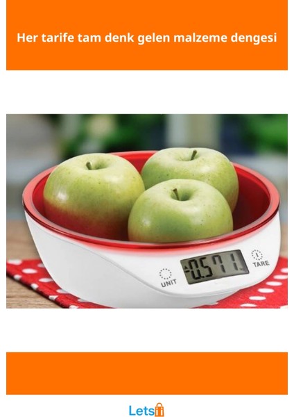 Dijital Göstergeli Hassas Mutfak Terazisi 5 kg Kapasite fiyatları