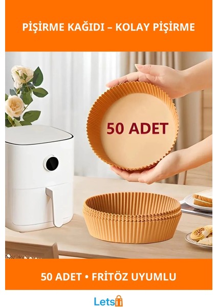 Fritöz Pişirme Kağıdı 50 Adet Yağsız ve Yapışmaz