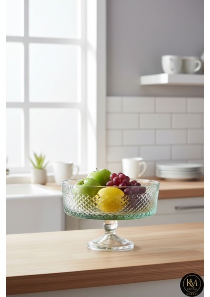 Kesme Kristal El Işçiliği Ayaklı 25 cm Kase Karizma