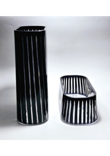 Roma Vertical Desen Kristal Kesme Lüks Füme Özel Vazo Gondol fırsatları