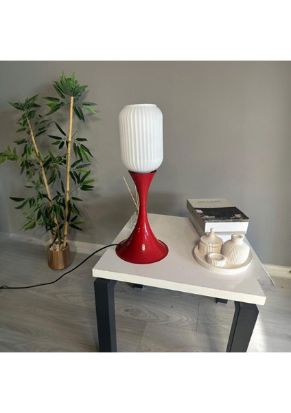 Bello Beyaz Cam Masa Lambası Dekoratif Abajur Çocuk Odası Başucu Lambası Okuma Lambası indirimleri