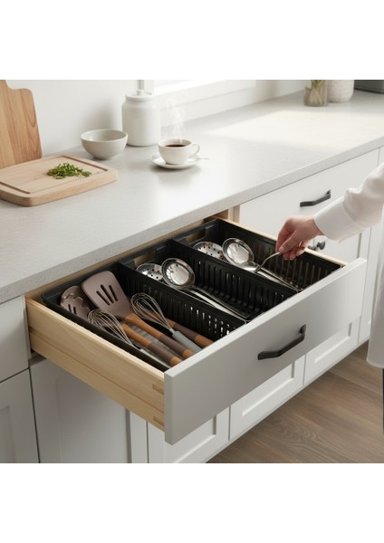 3 Adet Çekmece Içi Bıçaklık & Kaşıklık Organizer Antrasit modelleri