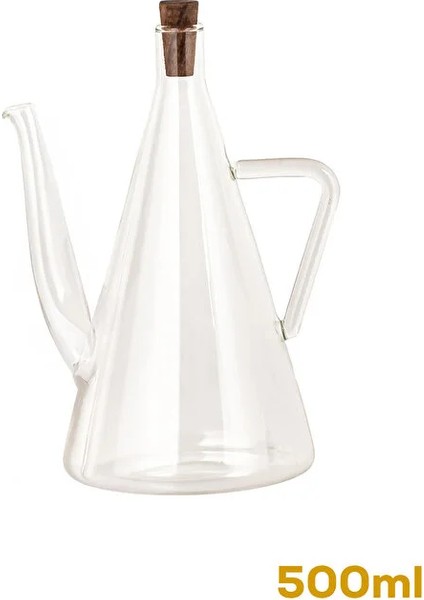 Çoş Pin Damlatmaz Borosilikat Cam Yağlık 500 ml - Şeffaf Sızdırmaz Zeytinyağlık Sirkelik (1 Adet) fiyatları