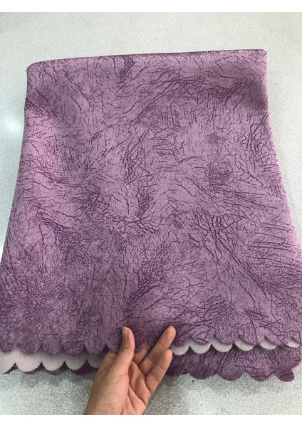Koltuk Çekyat Örtüsü Lila Damar Desenli Kaymaz Taban Süngerli Üst Kumaş Kadife