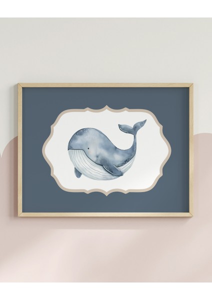 Vintage Balina Yatay Dijital Baskı Poster (Çerçevesiz)