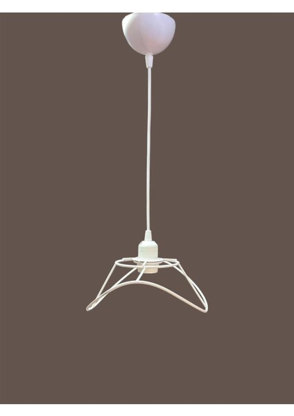 Yaprak Avize Teli , Iskeleti (Küçük Boy 34X23 Cm) Beyaz Statik Boyalı (Duy Takımı Dahil) modelleri